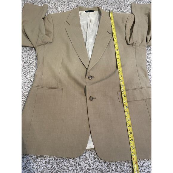 Burberry USA Blazer Suit Jacket Beige Adult 2 Button Size 42R New Pure Wool - Picture 14 of 14